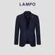 Blue Leopard (LAMPO) houndstooth texture all-season suit men's business slim wool business suit top dark blue (suit) 52 (180/104) R