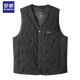 ROMON men's V-neck white duck down vest vest in autumn and winter daddy's outfit warm sleeveless vest top men's jacket 9904 Navy blue 180/XL