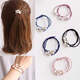 Korean style hair rope hair tie hair rubber band female headwear adult leather case versatile pearl head rope graduation Korean style hair rope 9 beads-2 piece set random hair