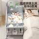ULOP (ULOP) Krippe bewegliche multifunktionale Bettklappkrippe Krippe Babybett Neugeborene Geschenkkoax Schlafenschütteltbett Yunmeng Ein-Klick-Klick-Krippe verleiht Kokosbraun Matratz