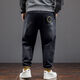 Fei Shimi Autumn New Fashion Brand Elastic Small Foot Jeans Fat Loose and All-Match Pants Elastic Waist Fat Pants 300 Jin [Jin equals 0.5 kg] Black 9901 XL 1 (130-150 Jin [Jin equals 0.5 kg])