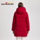 Shirron Mid-Longgent Down Jacket for Women Simple y versátil Armband Autumn and Winter Jacket 13567 Xuanqing Black XL