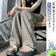 
Cotton pants for women in spring and autumn summer new versatile trendy casual pants for women loose quick-drying versatile slimming wide-leg trousers 687 green 25.5 [high quality] XL 128-143Jin [Jin equals 0.5 kg]