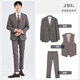 J.D.V men's dark brown striped lapel single-breasted formal suit business commuting slim suit jacket suit dark brown (dark brown) XL 04