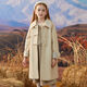 Radinka2025 autumn and winter new style for girls' fashionable children's woolen coat thickened cotton mid-length woolen jacket JWX beige [single-layer lining] 140