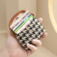 Qindu Reißverschluss Coin Wallet Women's Mode Clutch Damen Mini Ultra-dünn kurz kleiner Brieftaschen Kartentasche Coin Bag Brown Houndstick Snap Anti-Magnetisierung