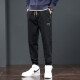 Pantalones casuales de Charluoel Pantalones de primavera y otoño Pantalones Harem Harem Pants Sports Work Pants de Nine Hombres de nueve puntos Pantalones largos 689 Negro 4xl (180-200Jin [Jin equivale a 0.5 kg])