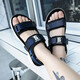 Changxiang Huili Junior High School Student Sandals for Men in Spring and Autumn and Summer Outdoor Casual Beach Shoes Men Korean Velcro Sandals Men W9921 Black and White 39