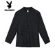 
Playboy (PLAYBOY) New Chinese style Chinese style modified Zhongshan men's top Spring and Autumn New Chinese style jacket Internet celebrity jacket stand collar suit set Black suit + trousers Give belt M