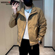 Vaderton Sheep Spring and Autumn New Fashion Brand Working Jacket Set Men's Korean Style Fashionable All-Match Casual Top Men's Jacket Khaki Jacket + White Short T+ Trousers [Three pieces XL