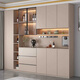 XMSJ Customized Massive Holz Seitenschrank gegen die Wand integriertes Wohnzimmer Teeschrank 2024 Leichte Luxus -Wandkabine Aufbewahrung Weinschrank Stil 12240*40*220 Solid 6 Türen