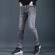 
Fan Litai autumn and winter plus velvet thickened smoke gray jeans for men slim feet fashionable casual simple men jeans long trousers QQ 1049 gray 33