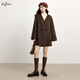Eifli (eifini) Eifli winter love song atmosphere scarf checked solid color double-sided wool coat 2024 winter new women's jacket Gem brown 165/88A/L