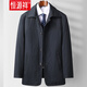 Hengyuanxiang men's windbreaker middle-aged men's windbreaker short pure cotton casual 40 spring thin dad morning jacket 50 tops Navy JYL-A35 L 175