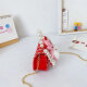 Wei Shilian [same as Tik Tok] 2024 new fashionable princess handbag Internet celebrity little girl mini versatile crossbody bag 9756 white flowers and red