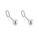 Mansheng 999 pure silver earrings for women, anti-occlusion and non-allergic earrings, bean ear sticks, ear bone sleep-free, student earrings, hook 2.5mm