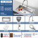 OULIN National Subsidy Kitchen Sink Large Single Slot Vegetable Basin Large Single Slot 304 Stainless Steel Sink