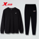 Xtep Sports Set Men's Summer Casual Sportswear Summer Running Sweater Two-Piece Set Sweater 9277+Black 190/3XL