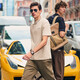 Mr. Bu Bu round neck T-shirt heavy silhouette 240G pure cotton short sleeve men's summer versatile new GT01793 clearance light apricot XL /180