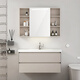 Hengjie (Hegii) Gabinete de baño Hanging Baño Cerámico Integrado Integrado Mirador de belleza Gabinete Washbasin Combination Washbasin Gabinet 6223 6223-A Hucao Grey (gabinete de espejo inteligente) 90cm