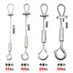 Shantou Lincun 1-4mm 304 stainless steel wire rope sling self-locking buckle hanging code hanging device adjustable hook billboard line 1.5MM thick-0.5 meter long lock + safety hook
