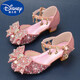Disney (DISNEY) girls silver princess shoes bag toe bow little girl crystal shoes rhinestone soft sole dress skirt children's high heels silver 9921-7 small heel 32 / shoe length 20cm