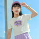 小猪彼特女童短袖t恤2025新款夏季儿童短款修身上衣白色T夏装女孩中袖半袖 9889白色16012粉色【套装】 120 cm