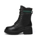 Fugui Bird Martin Boots Femme Talons hauts et talons épais et talon de toison Cowhide Boots Boots Chaussures féminines FN0234 / 1152 Black 39