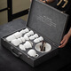 Ice type mutton-fat jade covered bowl Fengming pot Kung Fu tea set home office white porcelain business event gift 11-head Fengming pot mutton-fat jade