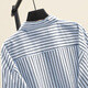 
Cypress Lapel Shirt 2025 Autumn New Women's Fashion Stripe Single Breasted Rotary Sleeve Top