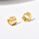 CEENIU Fat Donglai's same style 18k gold earrings, Korean popular 10K14K gold earrings and earrings, ultra-wide glossy cut, single