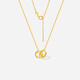 Saturday Lucky Yellow 18K Gold Necklace Interlocking Color Gold Necklace Birthday Gift C0613576 40+5cm