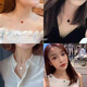 Fat Donglai same style 18K gold four-leaf clover pendant necklace for women AU750 rose gold clavicle chain red gold Valentine's Day yellow gold red agate necklace with + certificate