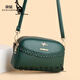 Kangaroo 2024 Frauen neue Tasche dreischichtige modische echte Leder Textur Frauenbeutel modische und vielseitige One-Shoulder Crossbody-Tasche Mobiltelefon Trendy [YQ9923] Schwarz