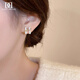 DAISY DREAM gold H letter snake-shaped earrings 2025 new hot style high-end temperament light luxury earrings women's versatile ear jewelry gold snake-shaped letter H earrings