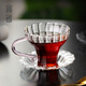Gao Ming small glass tea cup with handle for ladies tea cup Kung Fu tea Pu'er tea green tea tea set coffee cup bamboo hat water cup petal small tea cup pink handle with coaster 100ml