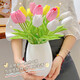 Flower e-flow ins artificial flower tulip fake flower bionic bouquet living room decoration flower table flower arrangement floral photo bouquet 15 tulips (10 pink + 5 white)