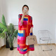 Xaea Miyake Ichisaki Modekleid Frauen Frühling 2022 Neue europäische und amerikanische Temperament Alter reduzierende Schlampenrock Khaki Farbe All Size