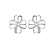 RHMPT950 platinum four-leaf clover earrings for women, high-end pierced ears, platinum earrings, Valentine's Day gift for girlfriend, platinum four-leaf clover earrings + certificate + gift box