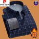 
Pierre cardin pure cotton comfortable long-sleeved shirt for men in autumn and winter new style plus velvet warm business casual dad outfit versatile shirt 9902 plus velvet L90-120Jin [Jin equals 0.5 kg]