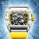 BONEST GATTI Deutsche Uhr Phantomgeschwindigkeit Männer mechanische Uhr Fass Vollautomatisch Uhr Valentinstag Geschenk für Freund Silbergrün BG9903-A4