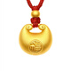 Shengli gold little fat blessing necklace pure gold covered with silver 9999 safety lock pendant small gold lump full moon birthday gift for girlfriend red rope style