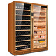 CIGARLOONG 275C cigar cabinet, constant temperature and humidity cabinet, air-cooled, ammonia-free and alcohol-curing, Spanish cedar wood shelf, large capacity, embedded WiFi intelligent control compressor, smoke cabinet with fingerprint lock, rich gold cigar and red wine style, clean ammonia + WiFi + fingerprint lock