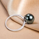 Queen of Pearls Tahitian Black Pearl Ring 18K Gold Diamond Saltwater Pearl Ring Birthday Gift 14