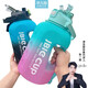 Jinjis mit Tee -Trennwand Big Eimer Wasserbecher -Gurt Seil Doppelgetränke Gradient Outdoor -Fitness Hochtemperaturfestigkeit Männer und Frauen Super großer Sportwasserflaschen Topf Dunkelschwarz und Blau 1,5 Liter 3892 Modell 1500ml