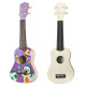 
Ukulele DIY small guitar handmade homemade assembly material bag painted hand-painted graffiti wood 21 inches round + pigment + backpack strap 21 inches