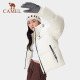 骆驼（CAMEL）黑钻系列短款羽绒服女装冬新款保暖防风连帽羽绒外套面包服 724CA6B601，幻影黑，女 L (180)