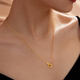 Lukfook Jewelry New Year's Gift Gold Necklace Interlocking Crushed Ice Ring Pure Gold Necklace Price Approximately 3.00g