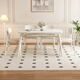 
Pashaman dining table creamy style stone plate dining table small apartment rectangular dual-purpose telescopic dining table and chair combination simple white 1126Y solid wood dining chair 6195Y*4 pictures