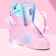 Disney (Disney) Roller Skates Children's Flash Beginner Skates Girls Adjustable Roller Skates Inline Skates Frozen Pink M